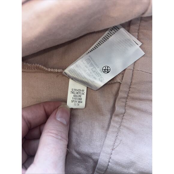 Old Navy Moto Jacket Women's 2XL Abalone Pink Denim Stretch Grunge Whimsygoth - Picture 9 of 11